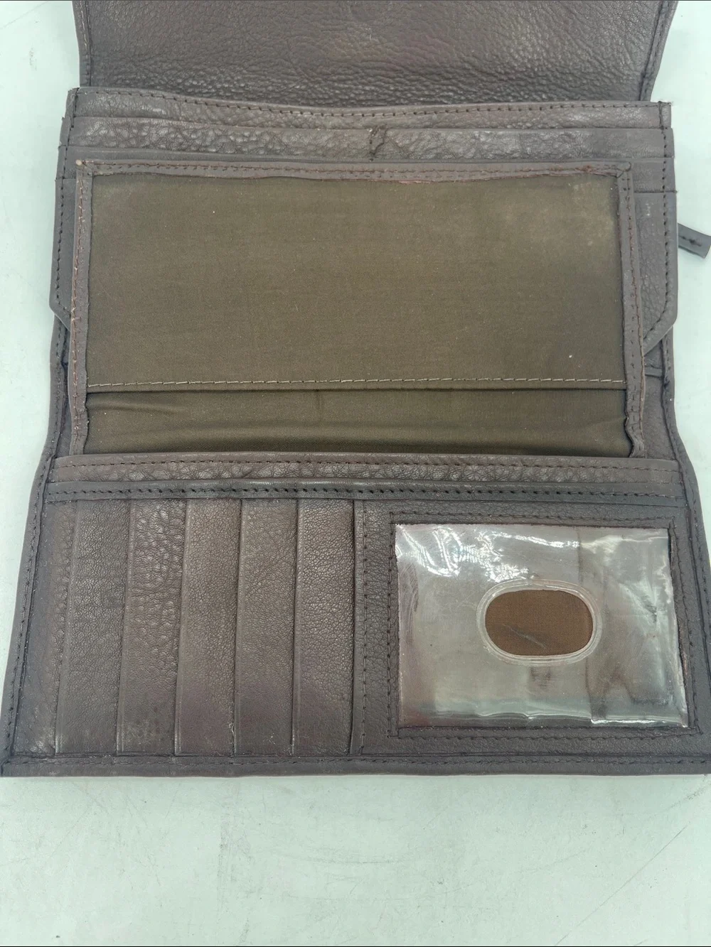 Paul & Taylor Brown Vintage Leather Wallet with Checkbook Cover
